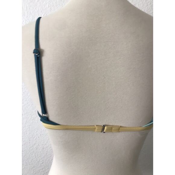 Byrds of Paradise Swim Color Block Triangle Bikini Top Swimwear - Picture 7 of 8